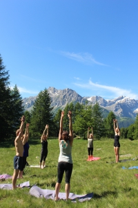 Yoga in de bergen